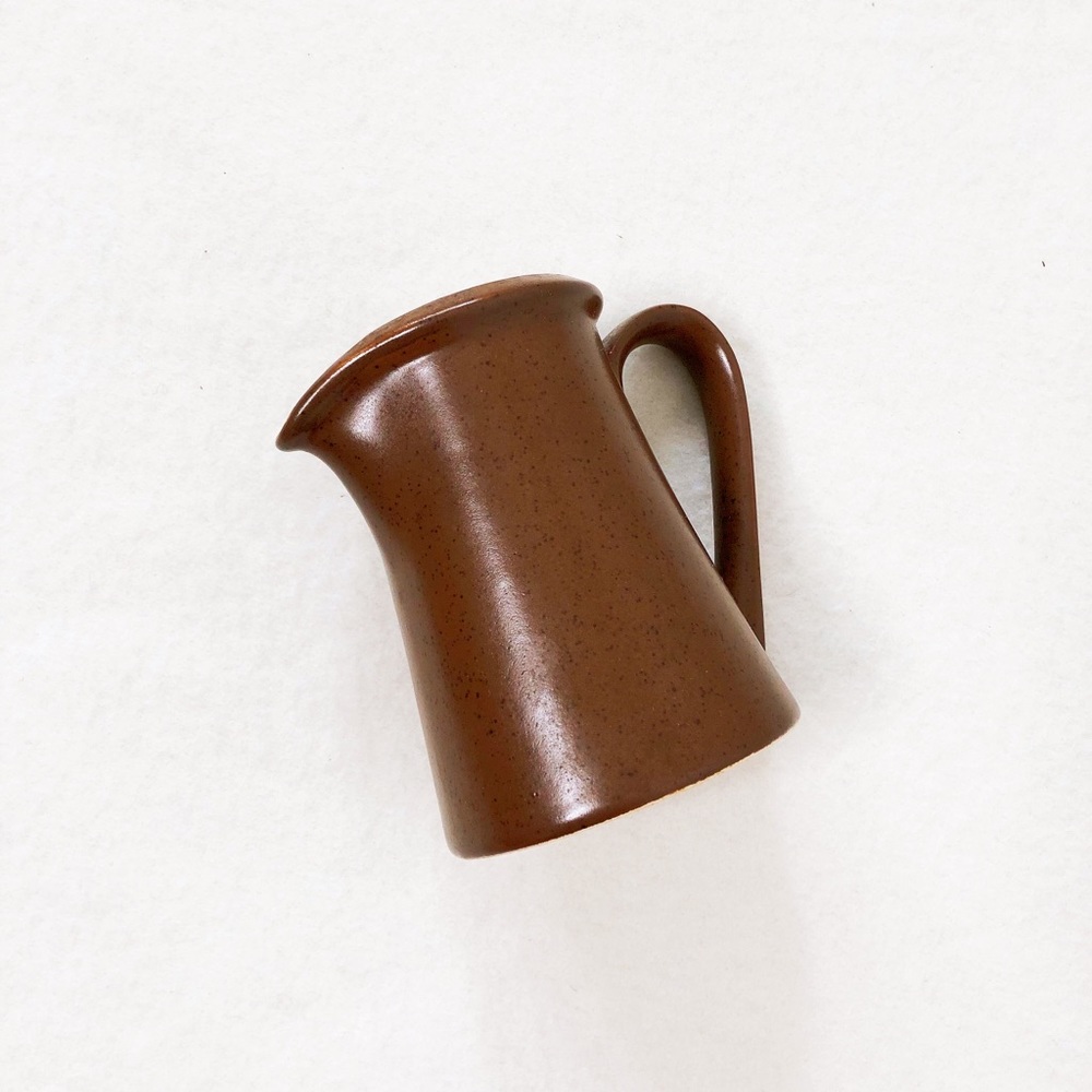 5/$18 Vintage Brown Speckle Mocha Stoneware Creamer Oven Table Dishwasher Safe